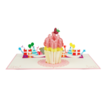 Birthday Strawberry Cupcake Pop Up Card - Image 7