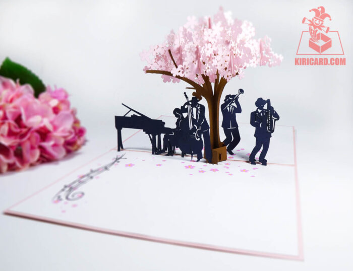 musical-band-under-cherry-blossom-tree-pop-up-card-02