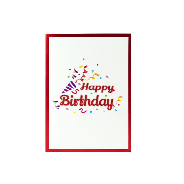 Deluxe Happy Birthday Pop Up Card Red - Image 3