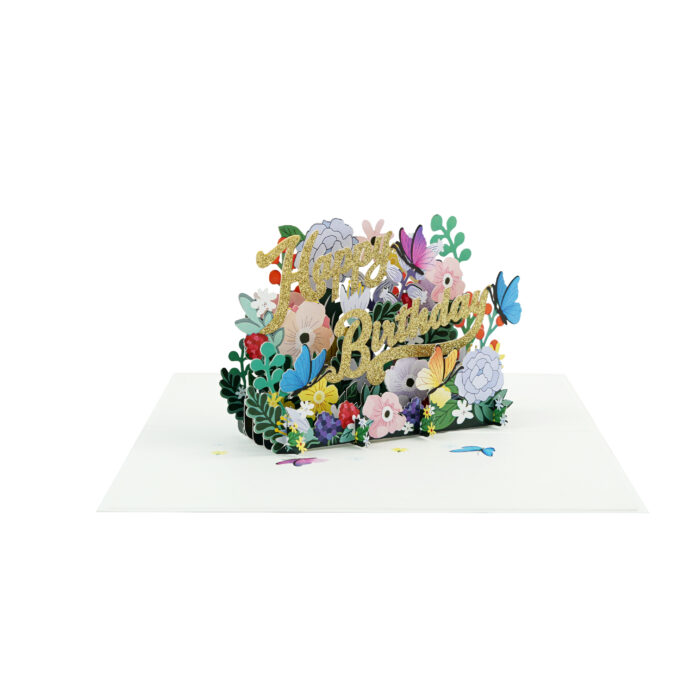 Deluxe Happy Birthday Flower Pop Up Card - Image 4