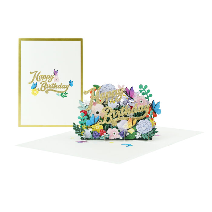 Deluxe Happy Birthday Flower Pop Up Card - Image 2
