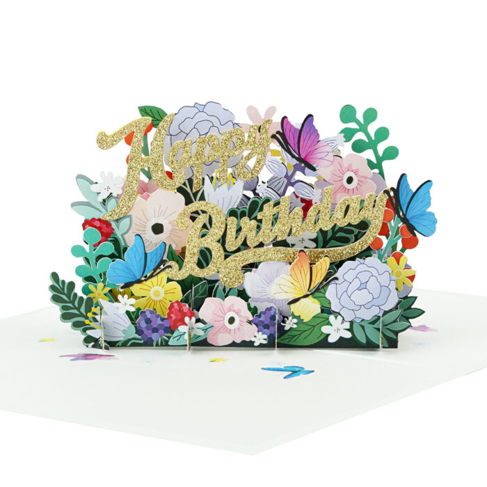 Deluxe Happy Birthday Flower Pop Up Card - Image 1