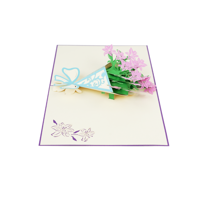 Pink Lily Bunch Pop Up Card - Image 6