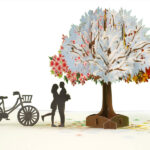 4-Season Tree and a Hugging Couple Pop-Up Card