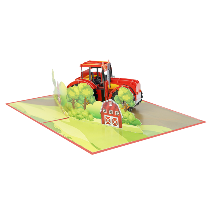 Farm Tractor Pop-up Card-06