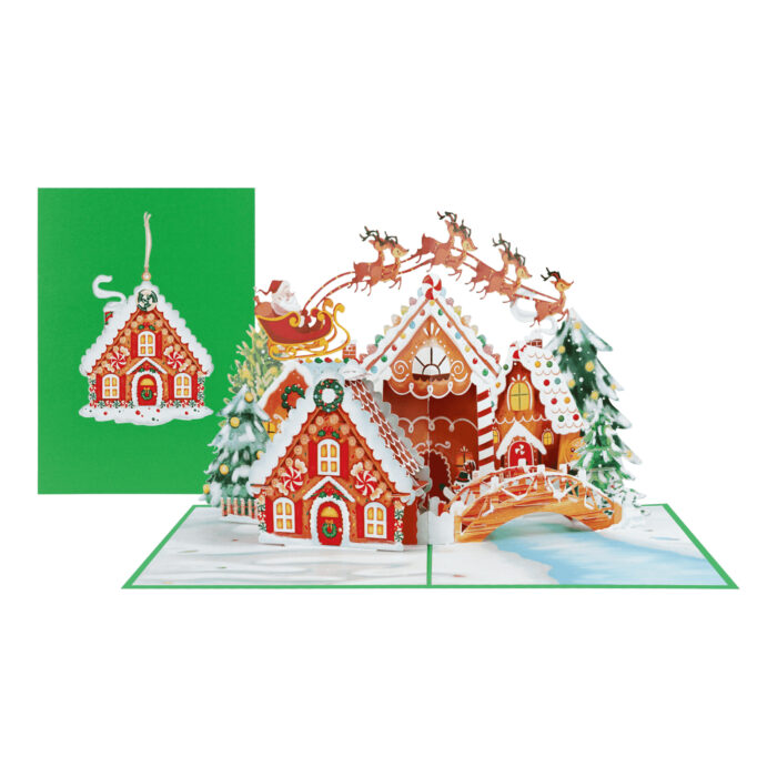 Gingerbread House and Santa Pop-Up Card - Image 2