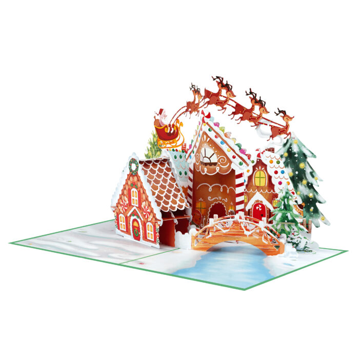 Gingerbread House and Santa Pop-Up Card - Image 4