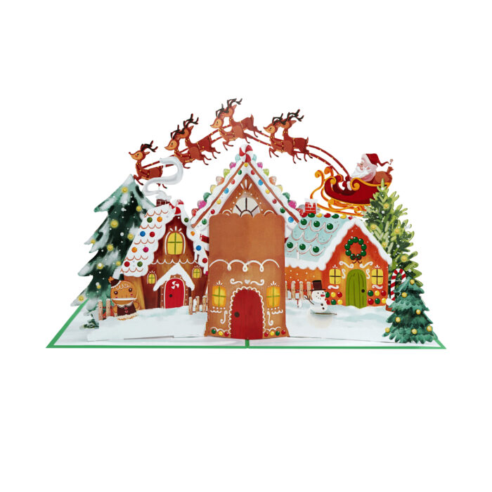 Gingerbread House and Santa Pop-Up Card - Image 6