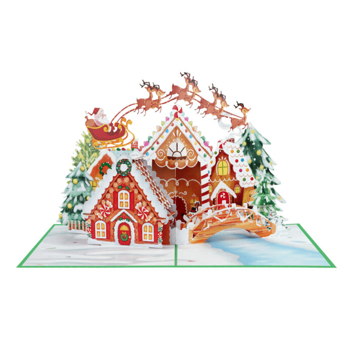 Gingerbread House and Santa Pop-Up Card - Image 7