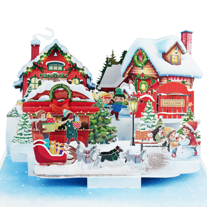 Gingerbread Town Pop-Up Card - Image 1