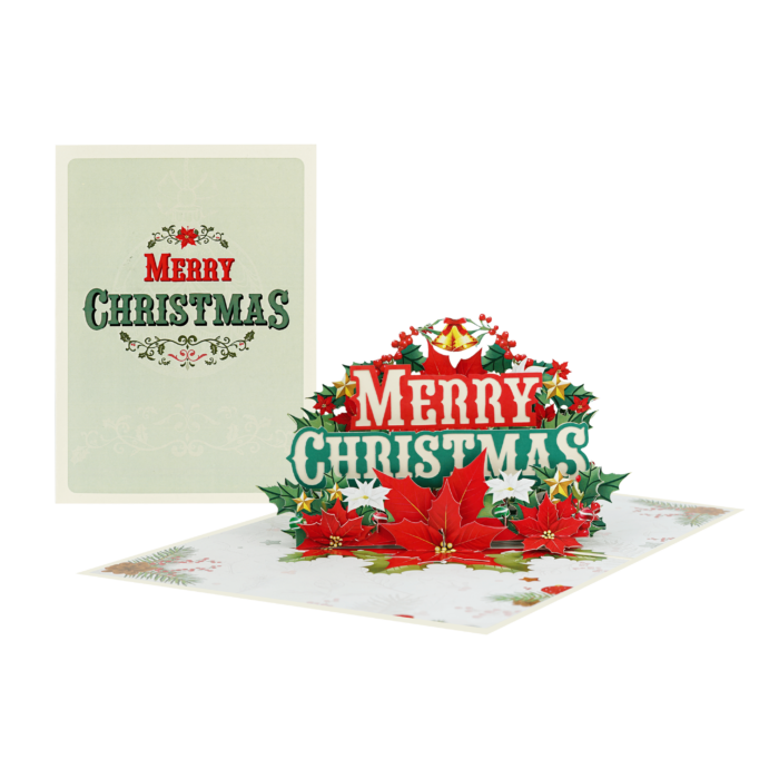 Merry Christmas Vintage Pop-Up Card - Image 2