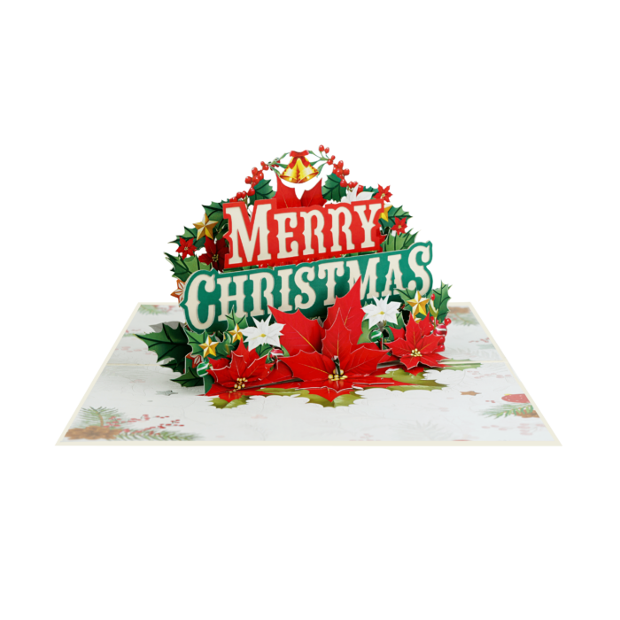 Merry Christmas Vintage Pop-Up Card - Image 4
