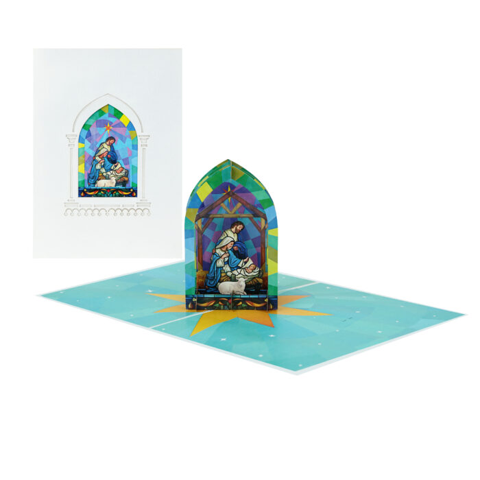 Stained Glass Nativity Pop-Up Card - Image 2