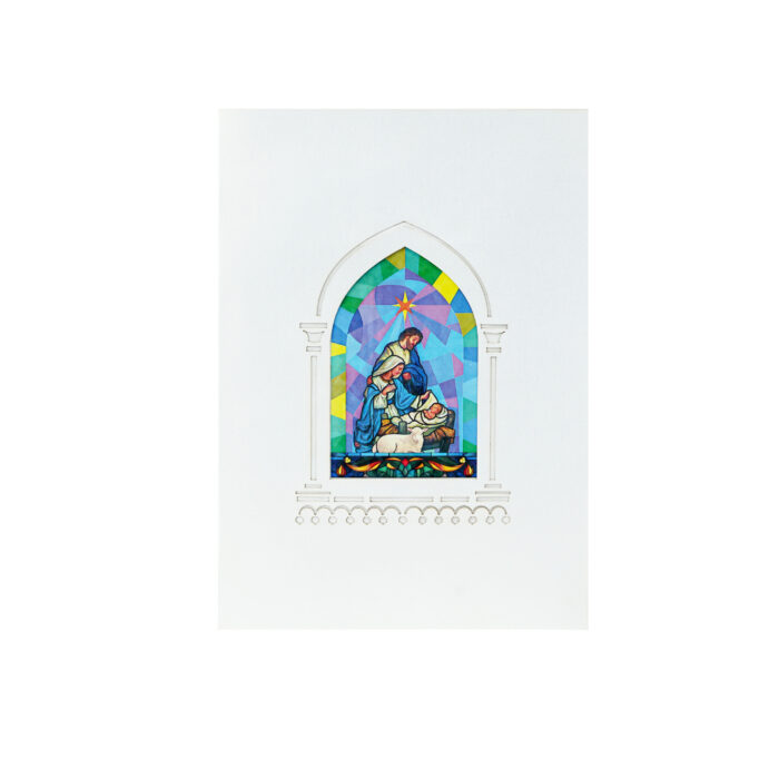 Stained Glass Nativity Pop-Up Card - Image 3