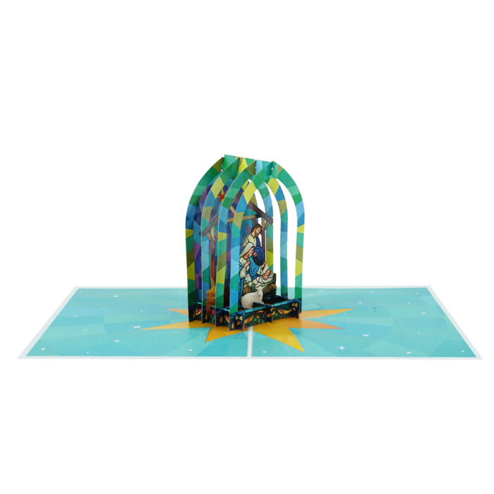 Stained Glass Nativity Pop-Up Card - Image 5