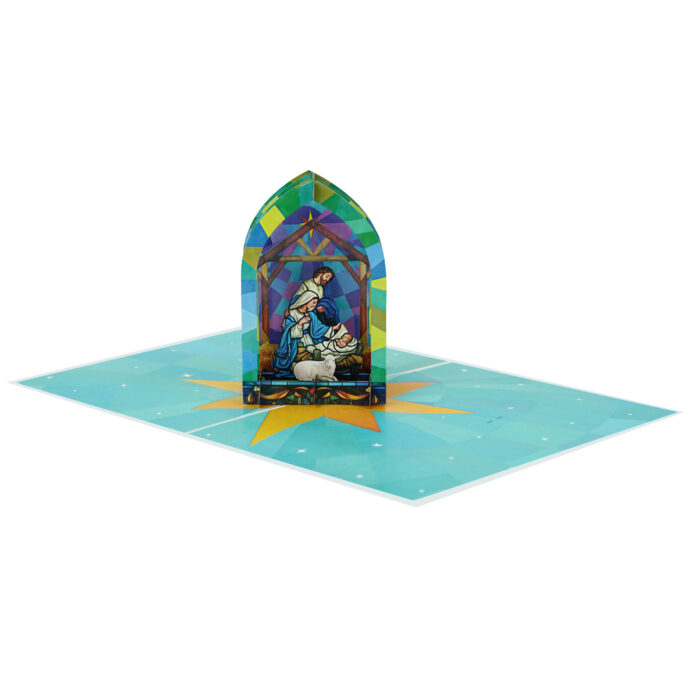 Stained Glass Nativity Pop-Up Card - Image 8