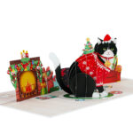 Xmas Tuxedo Cat Pop-Up Card
