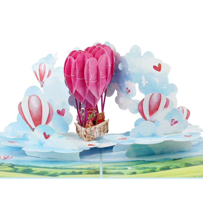Love Hot Air Balloon Pop-Up Card - Image 1