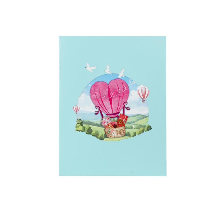 Love Hot Air Balloon Pop-Up Card - Image 3
