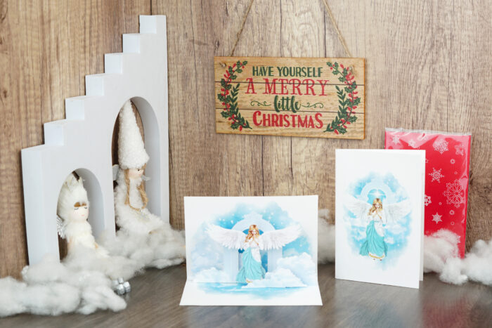 Merry Christmas Pop-up Card (blue set) - Image 4