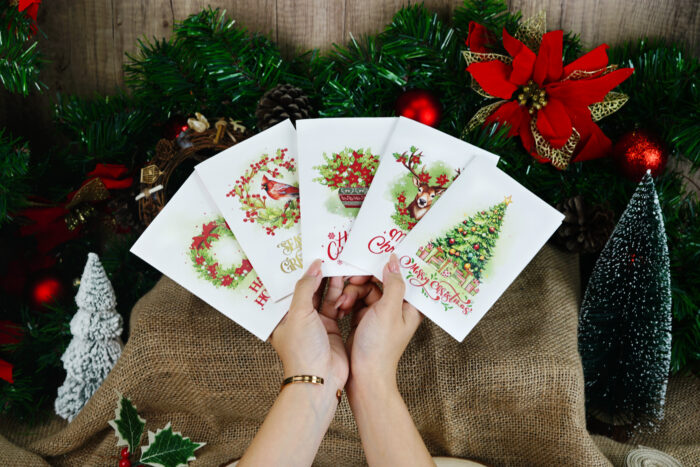 Merry Christmas Pop-up Card (green set) - Image 2