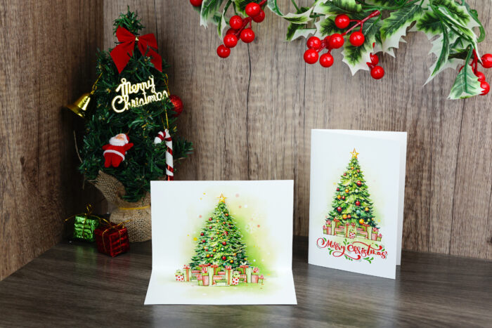 Merry Christmas Pop-up Card (green set) - Image 4