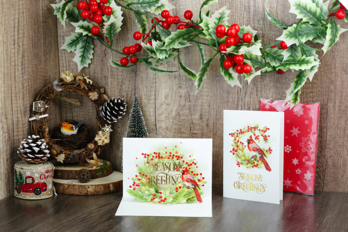 Merry Christmas Pop-up Card (green set) - Image 7