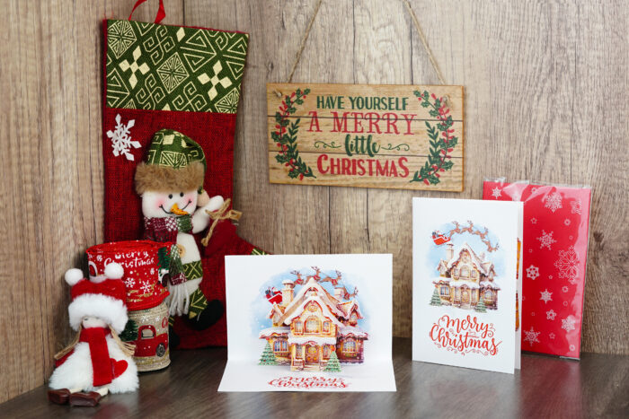 Merry Christmas Pop-up Card (blue set) - Image 6