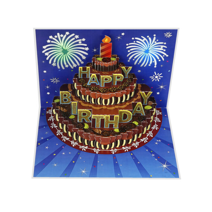 Musical Birthday Pop-Up Card – Dark Blue - Image 5