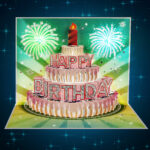 Musical Birthday Pop-Up Card –  Green - Image 7