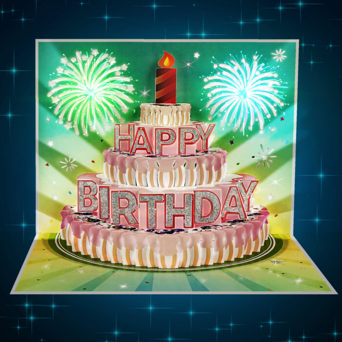 Musical Birthday Pop-Up Card –  Green - Image 7