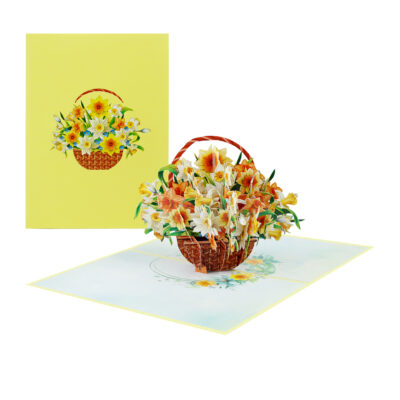 Daffodils pop-up flower card handmade 3D