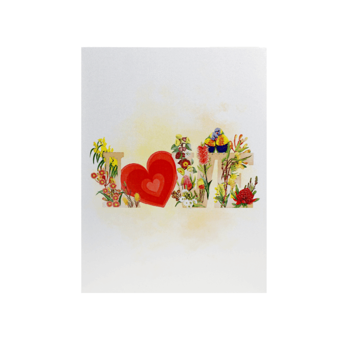 Unique Love pop-up card featuring heart and flowers, perfect romantic gift