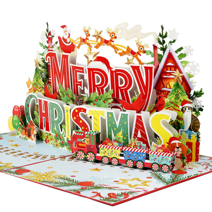 Colorful Merry Christmas Pop-up Card - Image 6