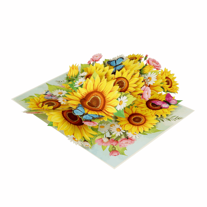 Sunflower With Butterflies Pop-up Card - Image 6