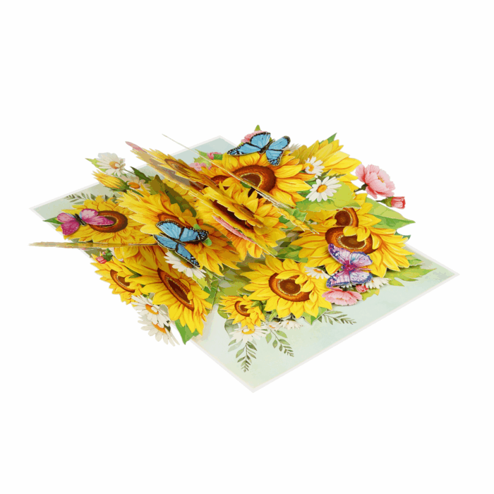 Sunflower With Butterflies Pop-up Card - Image 4