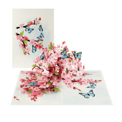 Handmade cherry blossom greeting card for birthdays and Mother’s Day