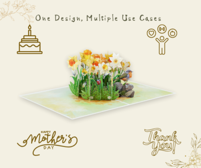 Daffodils with Robin Pop-up Card