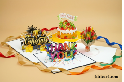 birthday thank you pop up card
