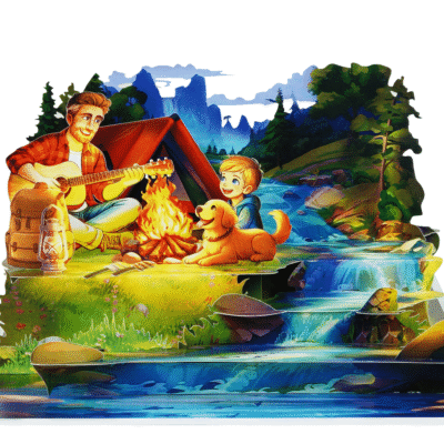 camping pop-up card