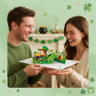 Meaningful St Patrick’s Day gift idea with pop up card