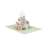 Floral Wedding Cake Pop-Up Card - Image 6