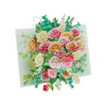 rose bouquet pop-up card