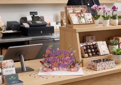 variety of pop up cards for gift shops display