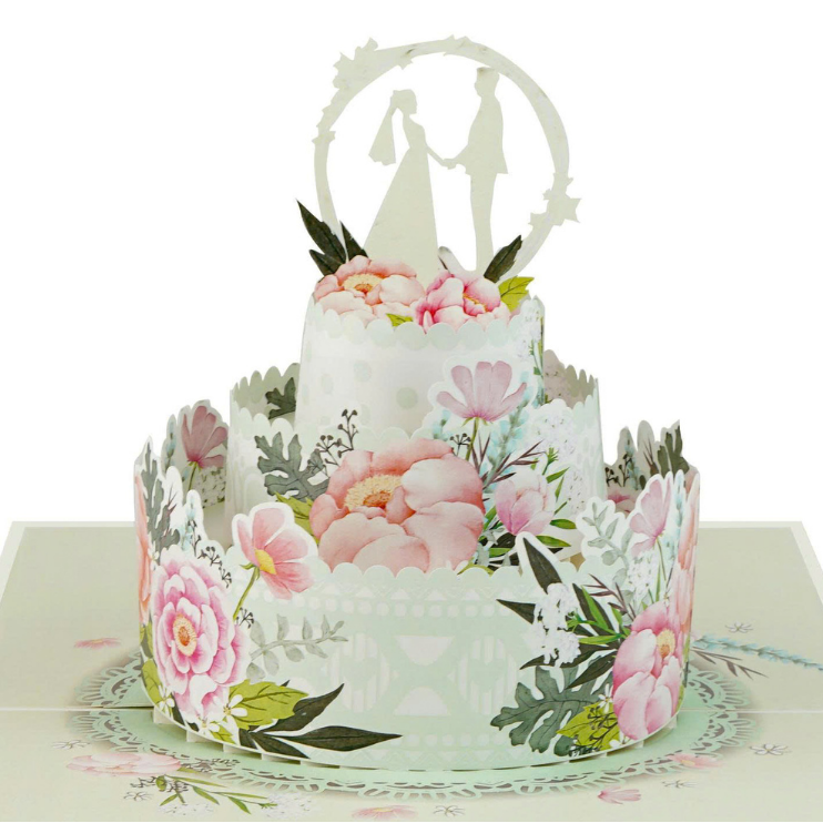 LV108 1 floral-wedding-cake-pop-up-card