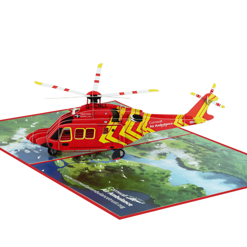 custom 3D pop up card helicopter corporate gift