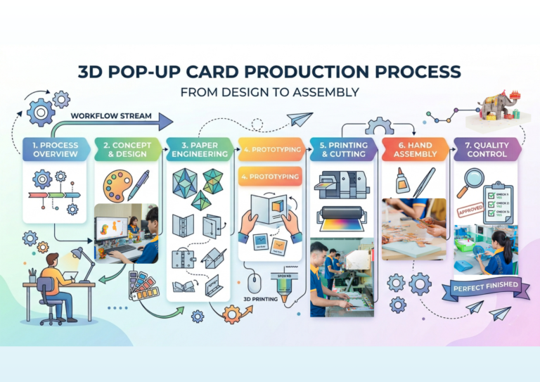Production Process of 3D Pop Up Cards