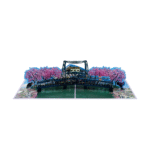 Marketing popup card featuring Steel Bridge Portland with layered paper engineering
