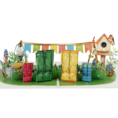 Family Wellington Boots Pop-Up Card