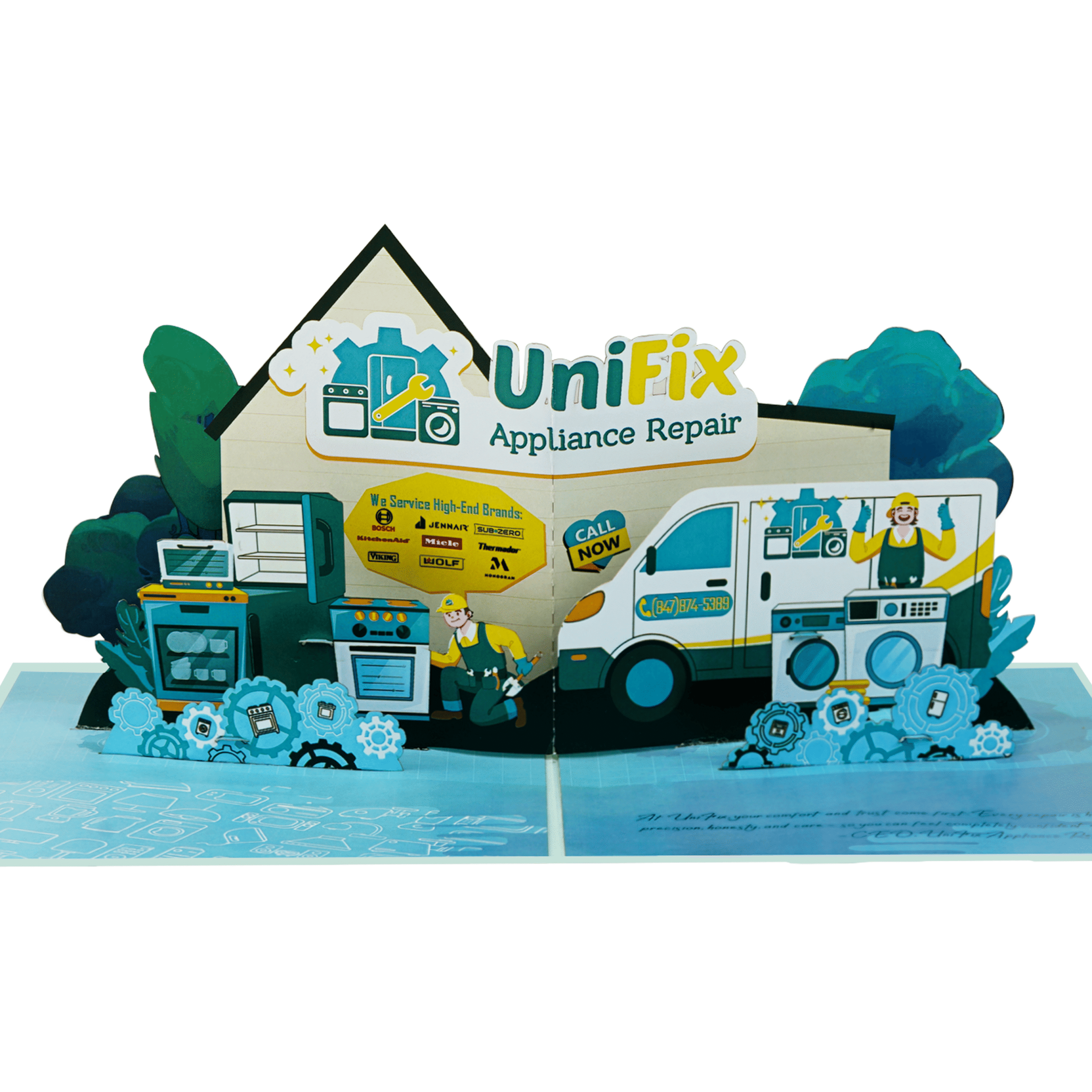 DSC03115 Custom Marketing Pop Up Card for Appliance Repair Business | Unifix Corporate Branding - Image 1
